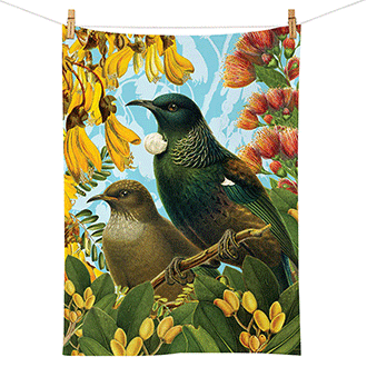 100%NZ Botanical Tui Tea Towel