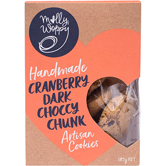 Molly Woppy Artisan Cookies - Cranberry Dark Choccy Chunk