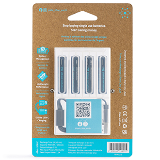 Pale Blue Earth USB-C Rechargeable Batteries - AAA
